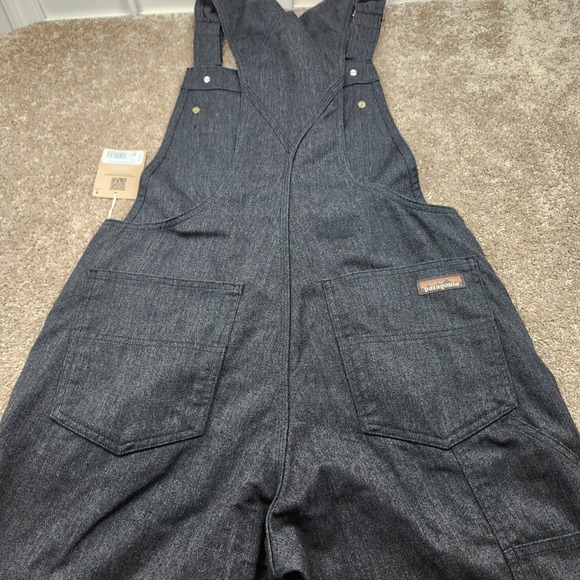 Patagonia All Seasons Hemp Canvas Bib Overalls Ink Black 56426 Womens Medium REG - Picture 12 of 14